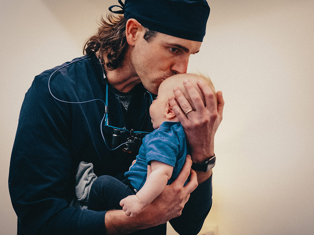 Dr. Herre with his infant son